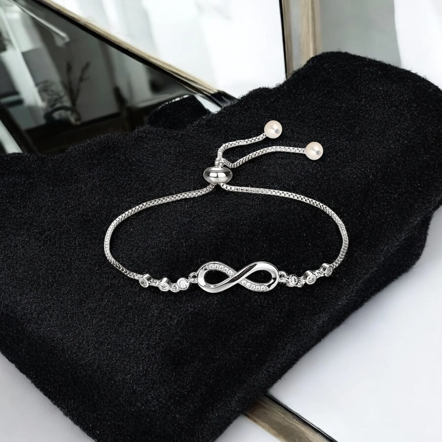 Crystal Pave Infinity Adjustable Bracelet