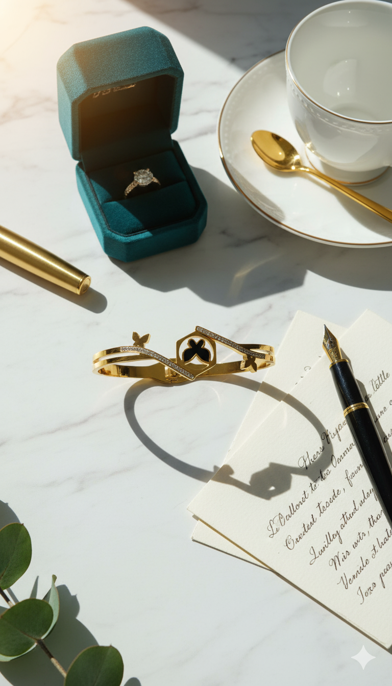 Gold Plated Bangle Bracelet for Women