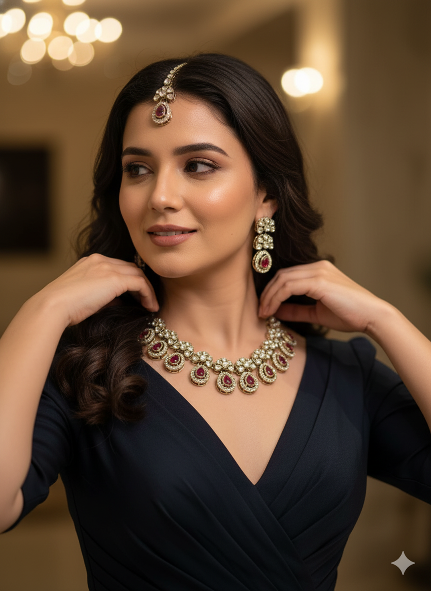 Red Kundan Necklace