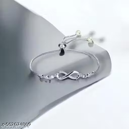 Silver Crystal Infinity Adjustable Bracelet