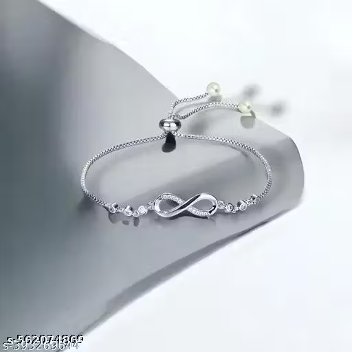 Silver Crystal Infinity Adjustable Bracelet