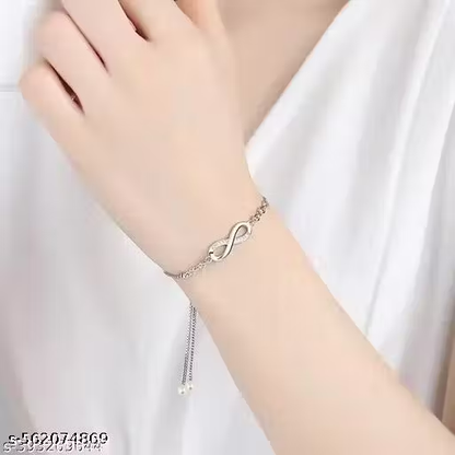 Silver Crystal Infinity Adjustable Bracelet