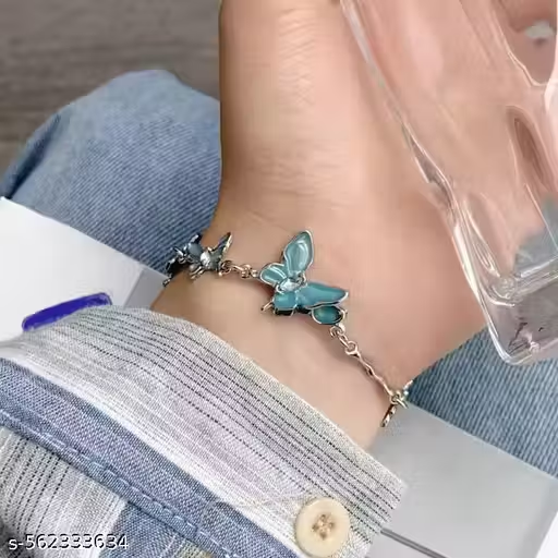 Blue Enamel Butterfly Charm Bracelet