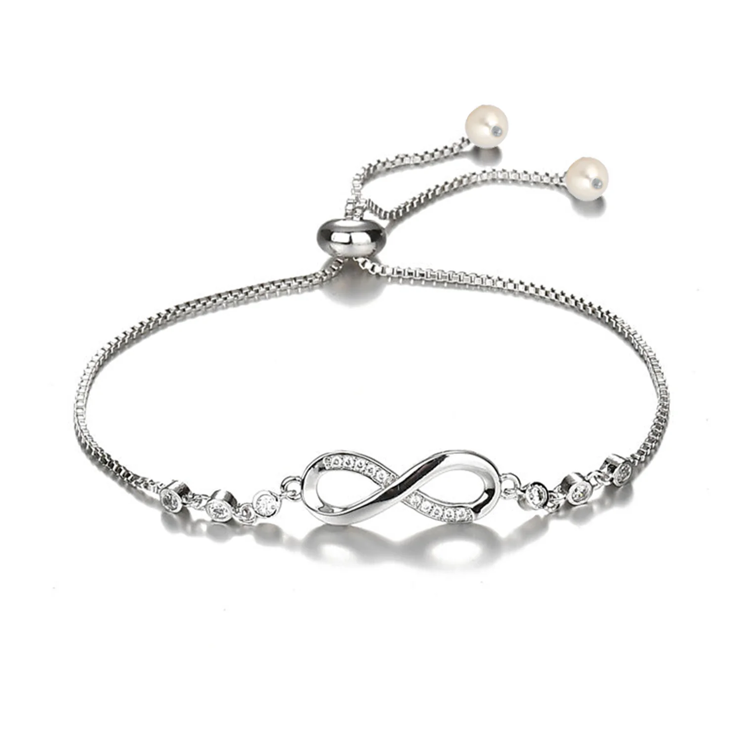Crystal Pave Infinity Adjustable Bracelet