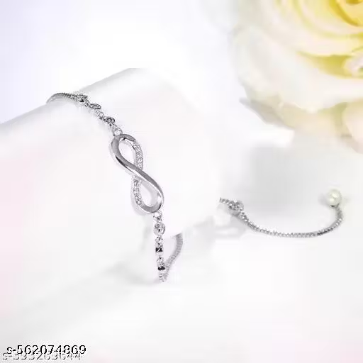 Silver Crystal Infinity Adjustable Bracelet