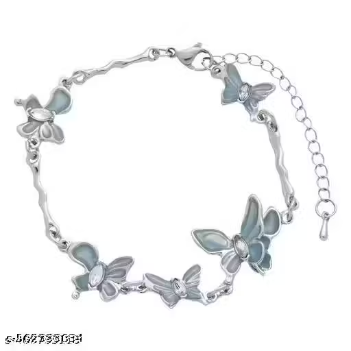Blue Enamel Butterfly Charm Bracelet