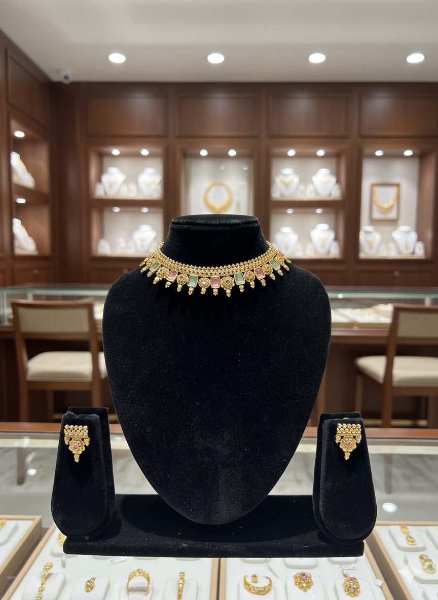 Indian Heritage Artificial Gold Jewelry Set