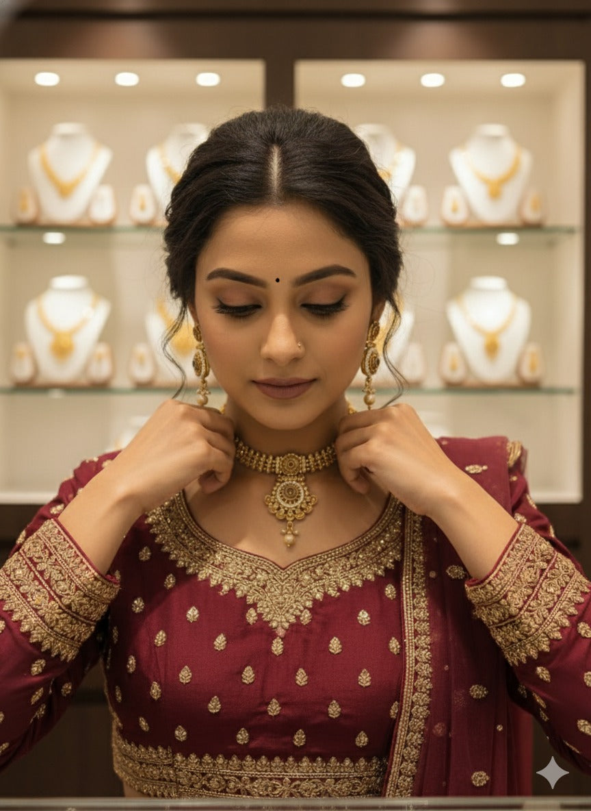 Rajwadi Gold Plated Necklace