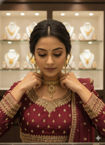 Rajwadi Gold Plated Necklace